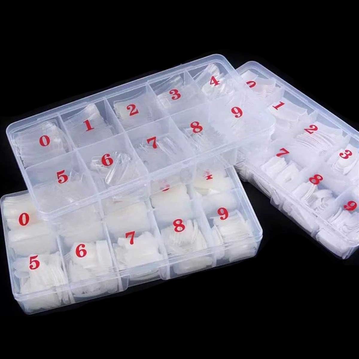 ADANİL 500LÜ PROTEZ TIRNAK NUMARALI YARIM AY TİPS ŞEFFAF RENK