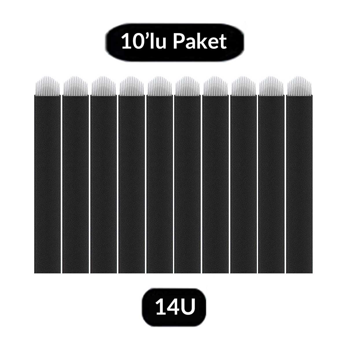 ADANİL Kalıcı Makyaj 14 Pin Microblading İğnesi 14U 10lu Paket İğne