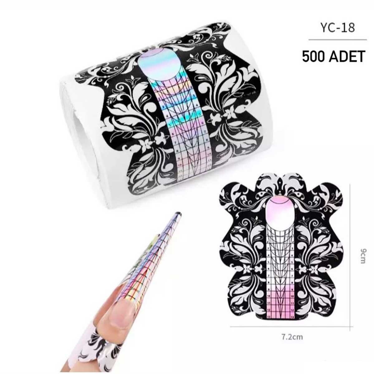 ADANİL KELEBEK PROTEZ TIRNAK ŞABLON 500LÜ REFERANS ÇİZGİLİ ŞABLON