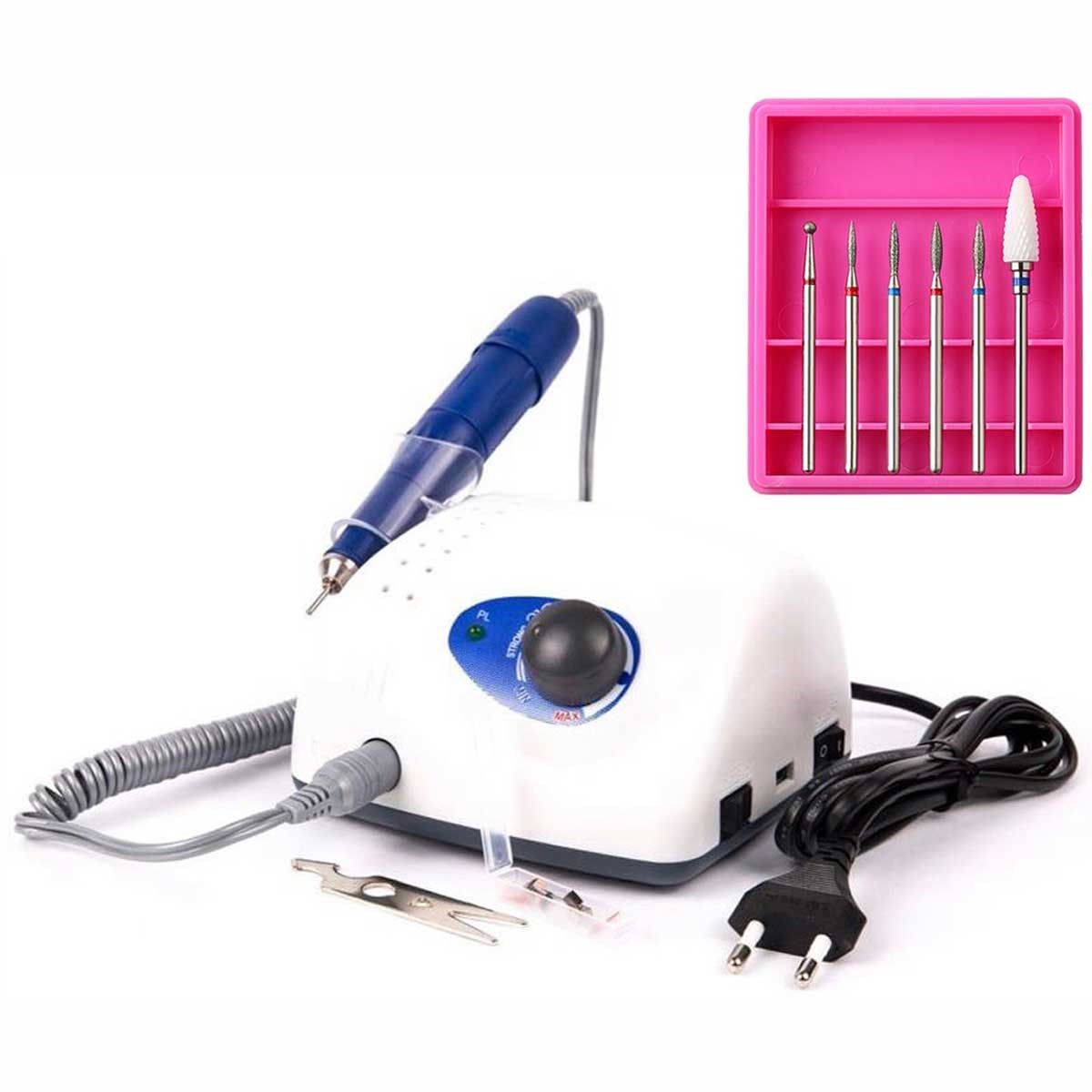 STRONG 210 ELEKTRİKLİ FREZE TÖRPÜ MAKİNESİ 65 W ve 6LI SERAMİK ve RUS FREZE SETİ NO 4