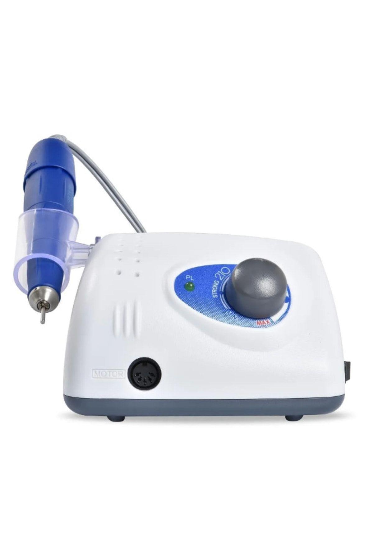 STRONG 210 ELEKTRİKLİ FREZE TÖRPÜ MAKİNESİ 65 W ve 7Lİ SERAMİK ve RUS FREZE SETİ