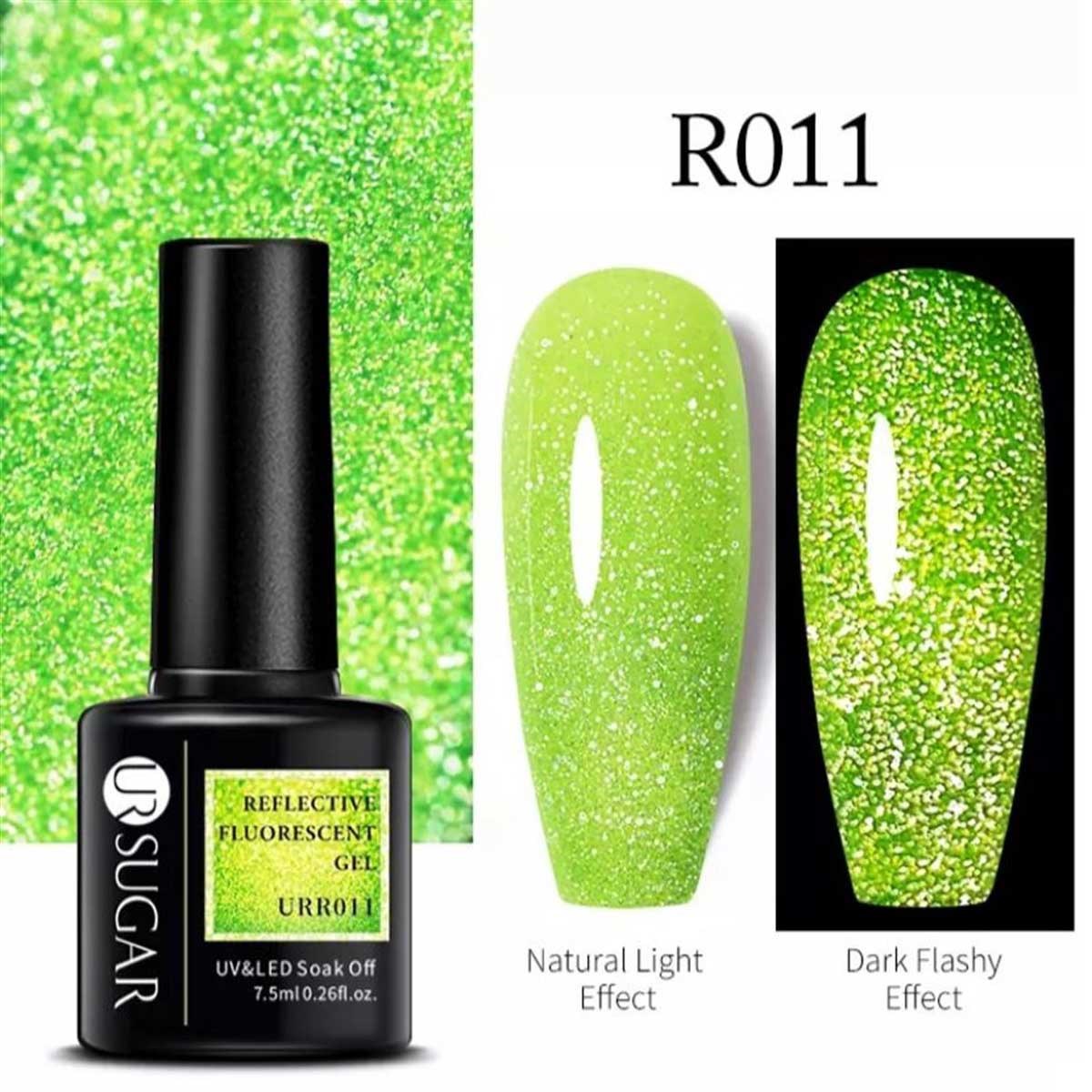 UR SUGAR REFLECTİVE FLUORESCENT GEL KARANLIKTA PARLAYAN SİMLİ KALICI OJE R011