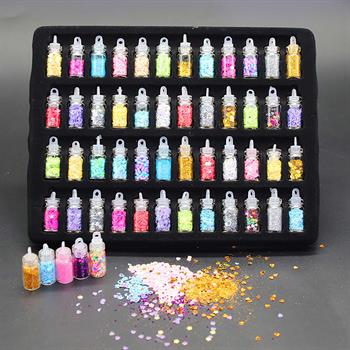 48li Pul Süsleme Simli Toz Tırnak Charm Süsleme Seti