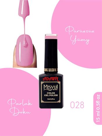 Adanil 15 ml Misyul Profesyonel Toz Pembe Kalıcı Oje Mis-028
