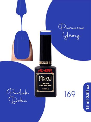 Adanil 15 ml Misyul Profesyonel Saks Mavi Kalıcı Oje Mis-169