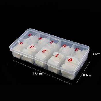 ADANİL 500LÜ PROTEZ TIRNAK NUMARALI YARIM AY TİPS KEMİK RENK