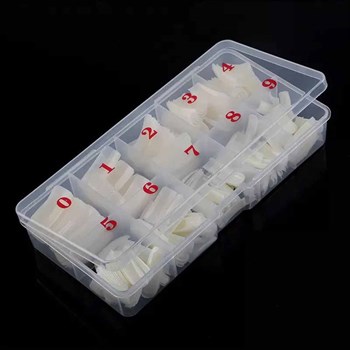 ADANİL 500LÜ PROTEZ TIRNAK NUMARALI YARIM AY TİPS KEMİK RENK