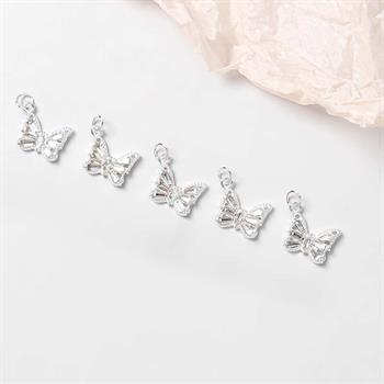 Adanil Kelebek Tırnak Piercingi Nail Art Süsleme Piercing Gümüş Kelebek 1 Adet