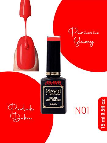 Adanil Misyul Neon Kırmızı Kalıcı Oje N01