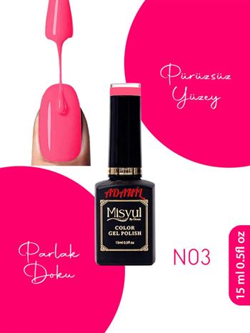 Adanil Misyul Neon Şeker Pembe Kalıcı Oje N03