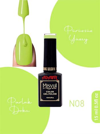 Adanil Misyul Neon Açık Yeşil Kalıcı Oje N08