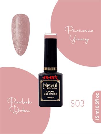 Adanil Misyul Simli Gül Kurusu Kalıcı Oje S03