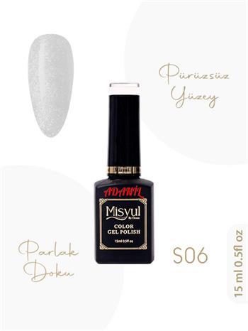 Adanil Misyul Karışık Simli İnci Beyazı Kalıcı Oje S06