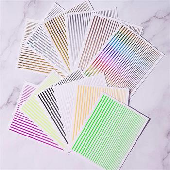 Adanil Nail Art Kendinden Yapışkanlı Şerit Sticker Parıltılı Gümüş