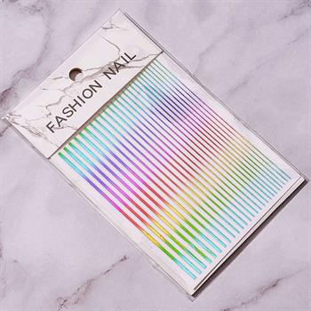 Adanil Nail Art Kendinden Yapışkanlı Şerit Sticker Parıltılı Çok Renkli Gökkuşağı Rainbow