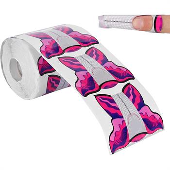 Adanil Pembe Kelebek Protez Tırnak Şablon 500lü Referans Çizgili Tırnak Şablonu