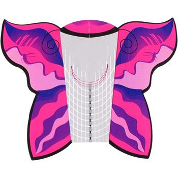 Adanil Pembe Kelebek Protez Tırnak Şablon 500lü Referans Çizgili Tırnak Şablonu