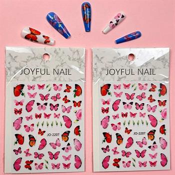 Adanil Pembe Kırmızı Kelebek Sticker J0-2207