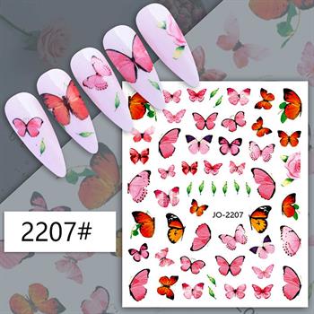Adanil Pembe Kırmızı Kelebek Sticker J0-2207