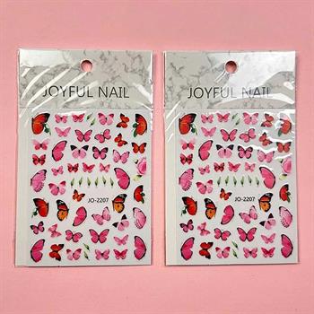 Adanil Pembe Kırmızı Kelebek Sticker J0-2207