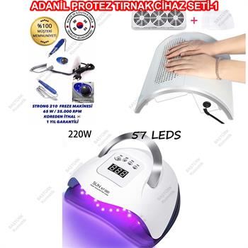 Adanil Protez Tırnak Cihaz Seti Strong Freze Sun X7 Max UV Led ve Toz Toplama