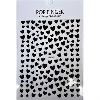 Adanil Siyah Kalp Simli Sticker Me017