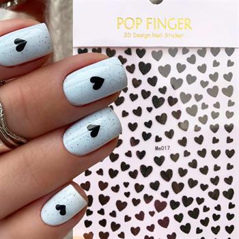 Adanil Siyah Kalp Simli Sticker Me017