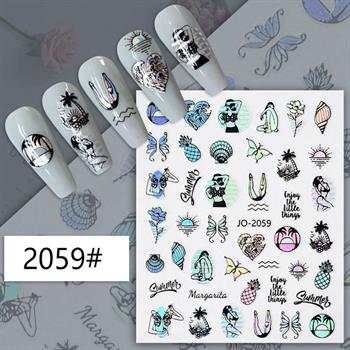 Adanil Hologramlı Yaz Deniz Kumsal Sticker J0-2059