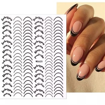 ADANİL SİYAH OVAL FRENCH STICKER WG625