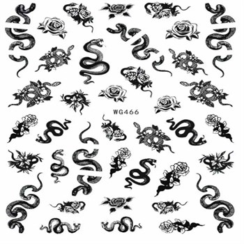 ADANİL YILAN VE GÜL DESENLİ STICKER WG466