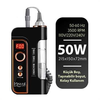 Elektrikli Freze, Profesyonel Manikür Pedikür Makinesi, Taşınabilir Şarjlı Törpü Makinesi Siyah