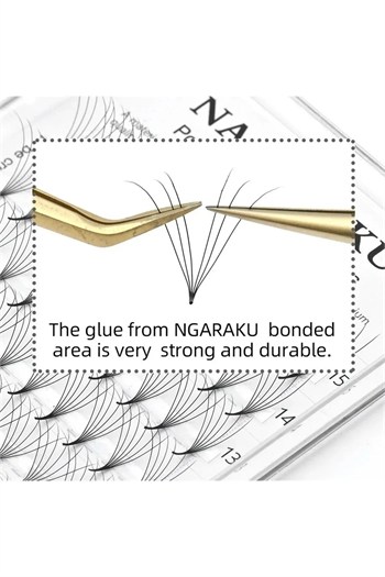 Nagaraku 7D Hazır Volüm İpek Kirpik 0,07 mm C Kıvrım 9–15 mm mix