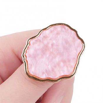 Nail Art Paleti Yüzüklü Kalıcı Oje Karıştırma Paleti Rastgele Şekilli Pembe