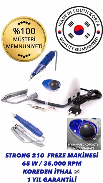 SEASHIN STRONG 210 FREZE MAKİNESİ 6LI RUS ELMAS SERAMİK FREZE UÇ SETİ NO 9