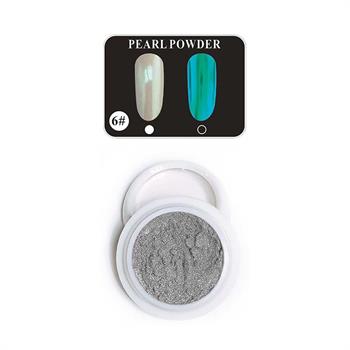 Tırnak Glitter İnci Tozu Manikür Tırnak Tozu No 6 Aplikatörlü