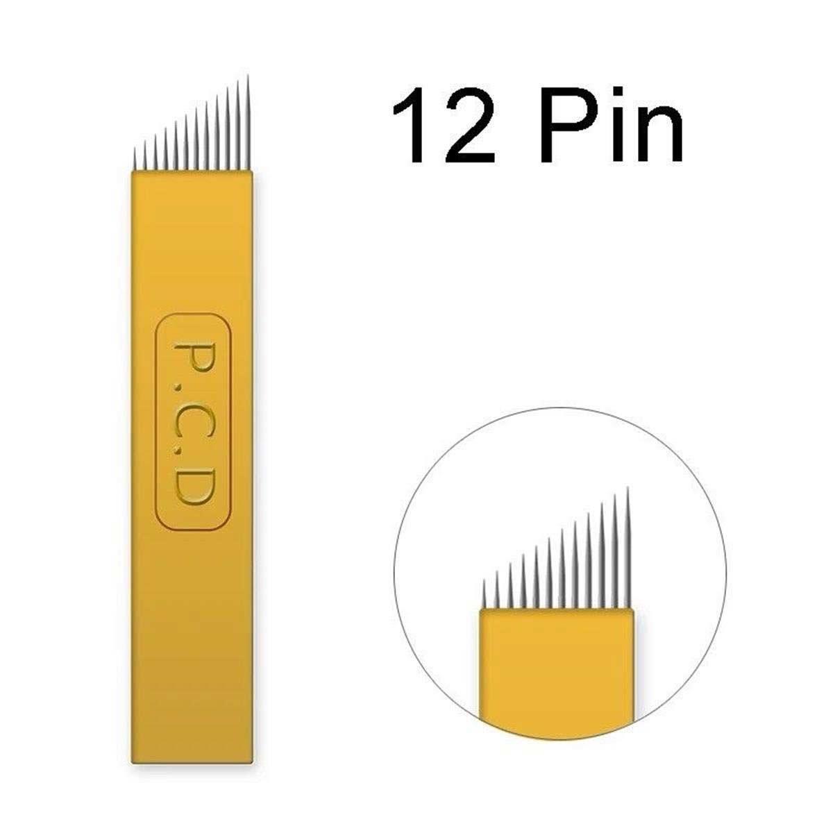 10 Adet Pcd 0.25mm Kalınlık Kalıcı Makyaj Microblading Iğnesi 12F - ADANİL-MICROBLADING-12F-PCD-10-ADET