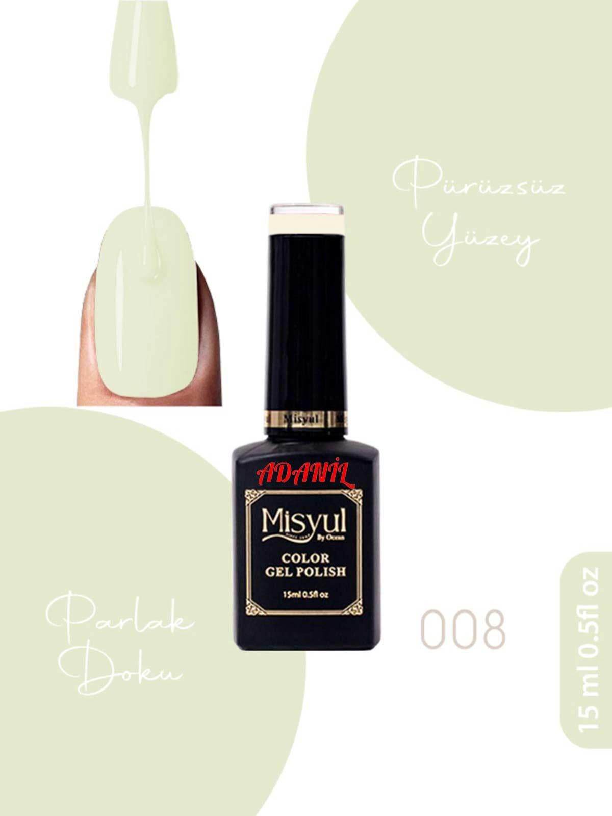 Adanil 15 ml Misyul Profesyonel Kalıcı Oje Mis-008 - ADANİL-MİSYUL-PRO-KALICI-OJE-MİS-008