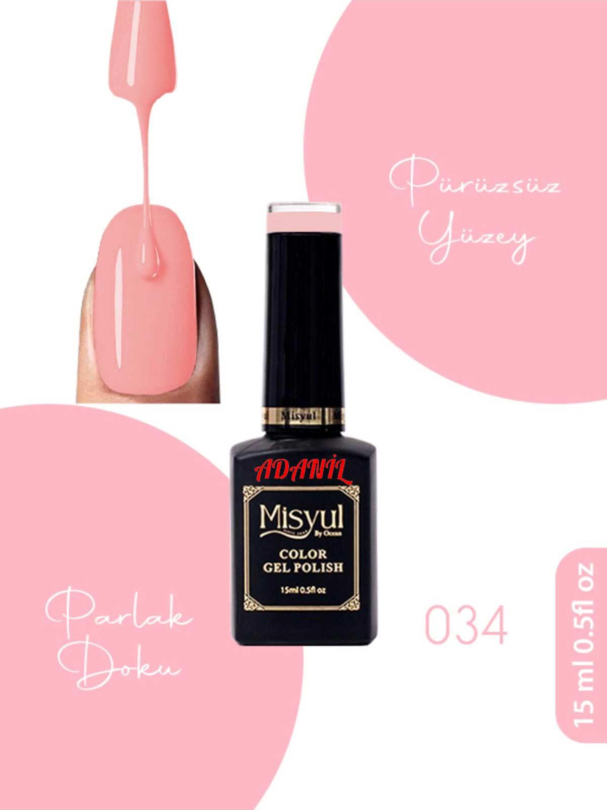 Adanil 15 ml Misyul Profesyonel Kalıcı Oje Mis-034 - ADANİL-MİSYUL-PRO-KALICI-OJE-MİS-034