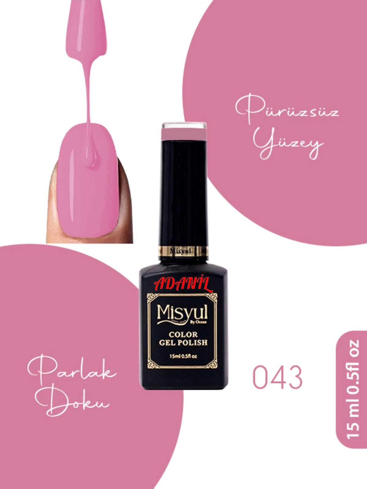 Adanil 15 ml Misyul Profesyonel Kalıcı Oje Mis-043 - ADANİL-MİSYUL-PRO-KALICI-OJE-MİS-043