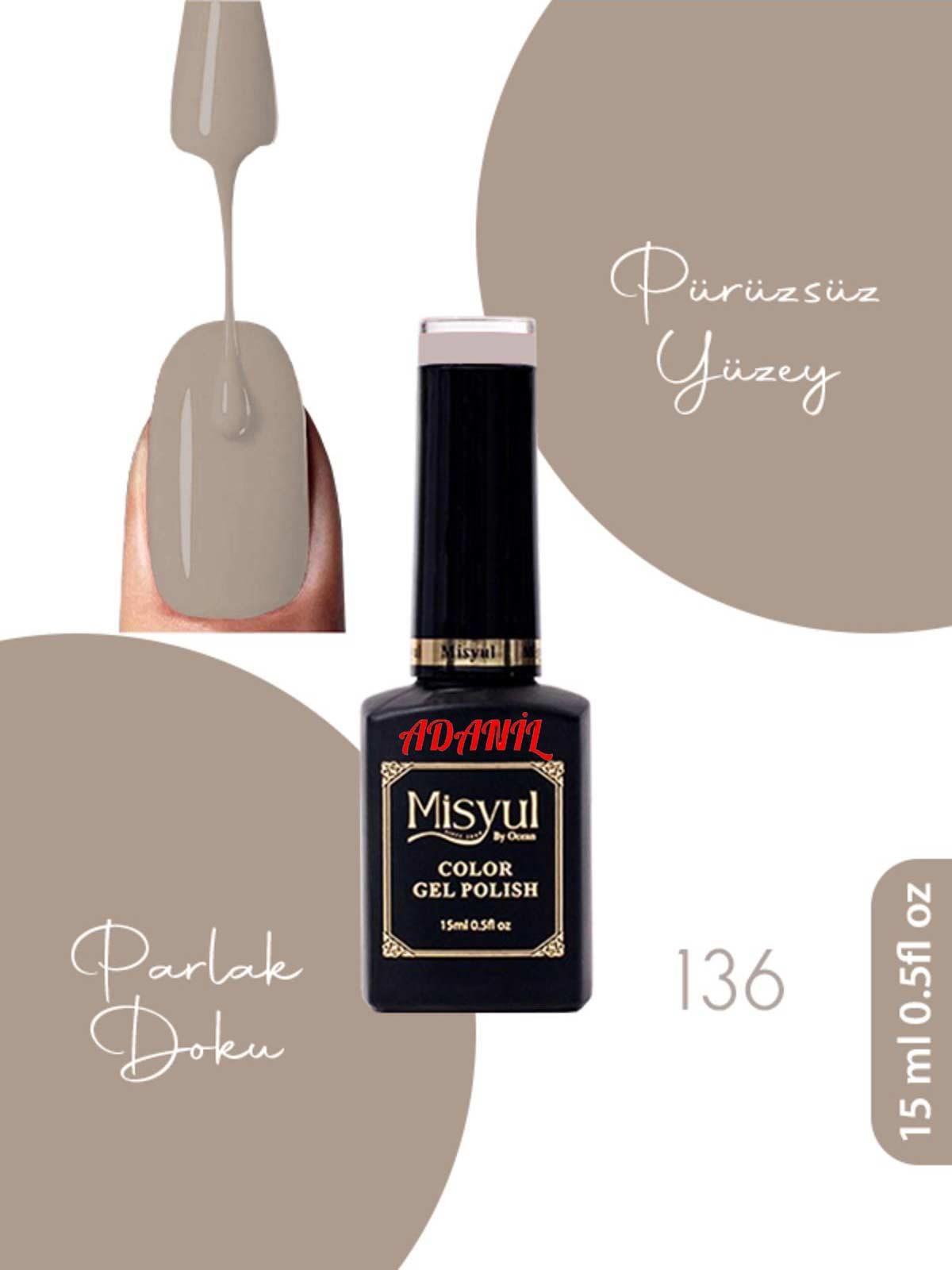 Adanil 15 ml Misyul Profesyonel Kalıcı Oje Mis-136 - ADANİL-MİSYUL-PRO-KALICI-OJE-MİS-136