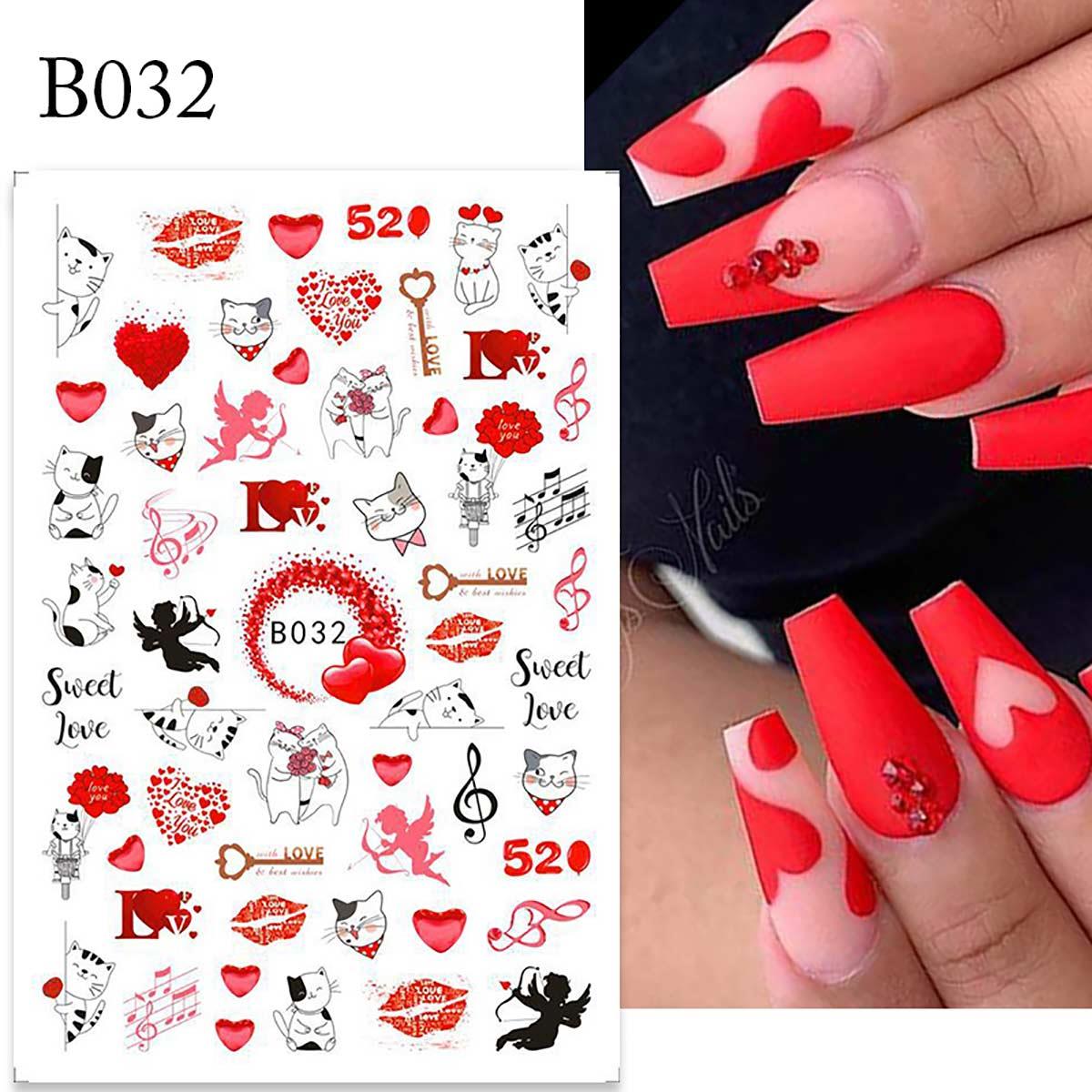 Adanil Aşk Kalp Kedi Sticker B032 - ADANİL-STICKER-B032