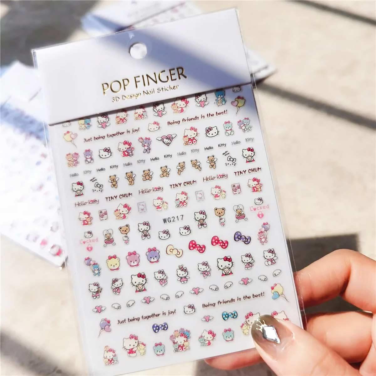 Adanil Ayıcık Arkadaş Kalp Balon Hello Kitty Sticker WG217 - ADANİL-STICKER-WG217