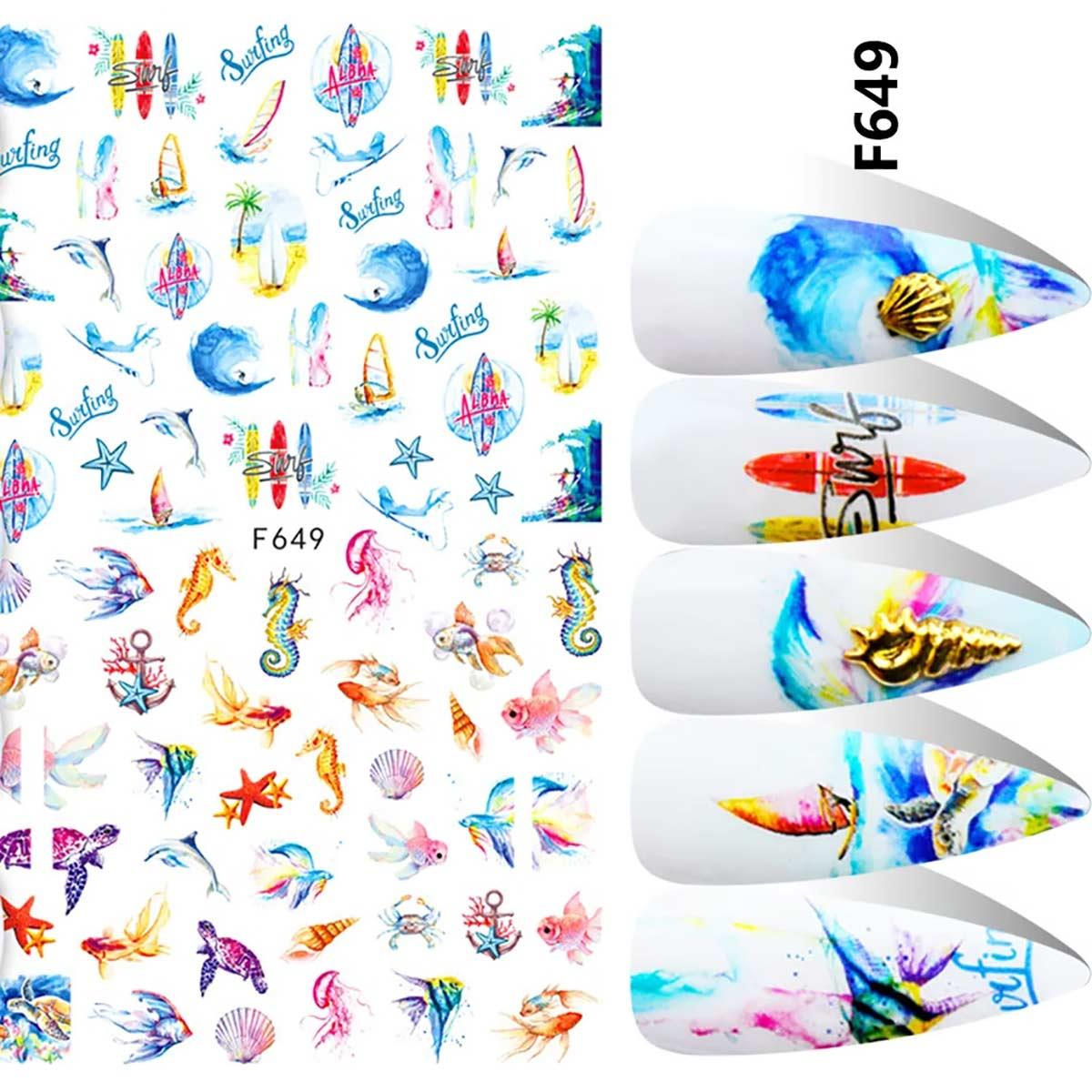 Adanil Deniz Sörf Balık Caretta Deniz Atı Yıldızı Sticker F649 - ADANİL-STICKER-F649