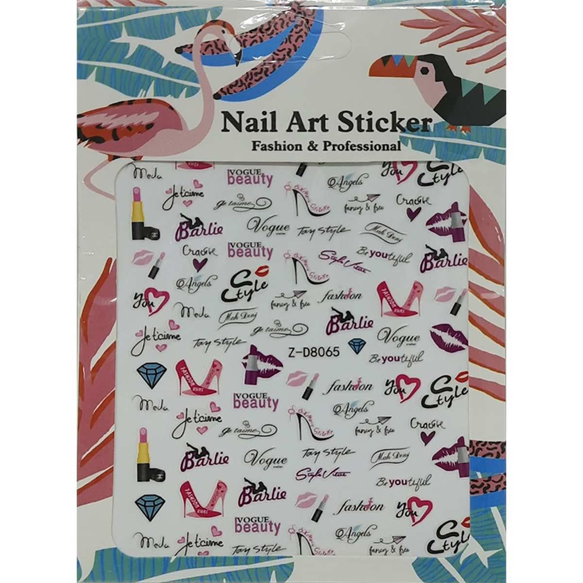 Adanil Elmas Ruj Stiletto Sticker Z-D8065 - ADANİL-STICKER-Z-D8065