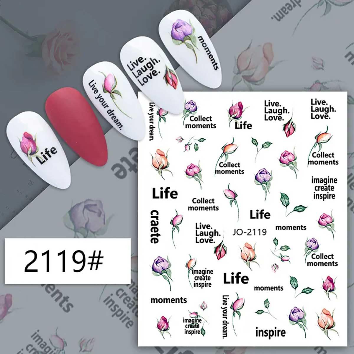 Adanil Gül ve Yazılı Sticker J0-2119 - ADANİL-STICKER-J0-2119