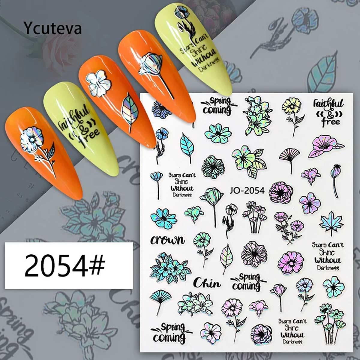 Adanil Hologram Çiçek Yazı Sticker J0-2054 - ADANİL-STICKER-J0-2054