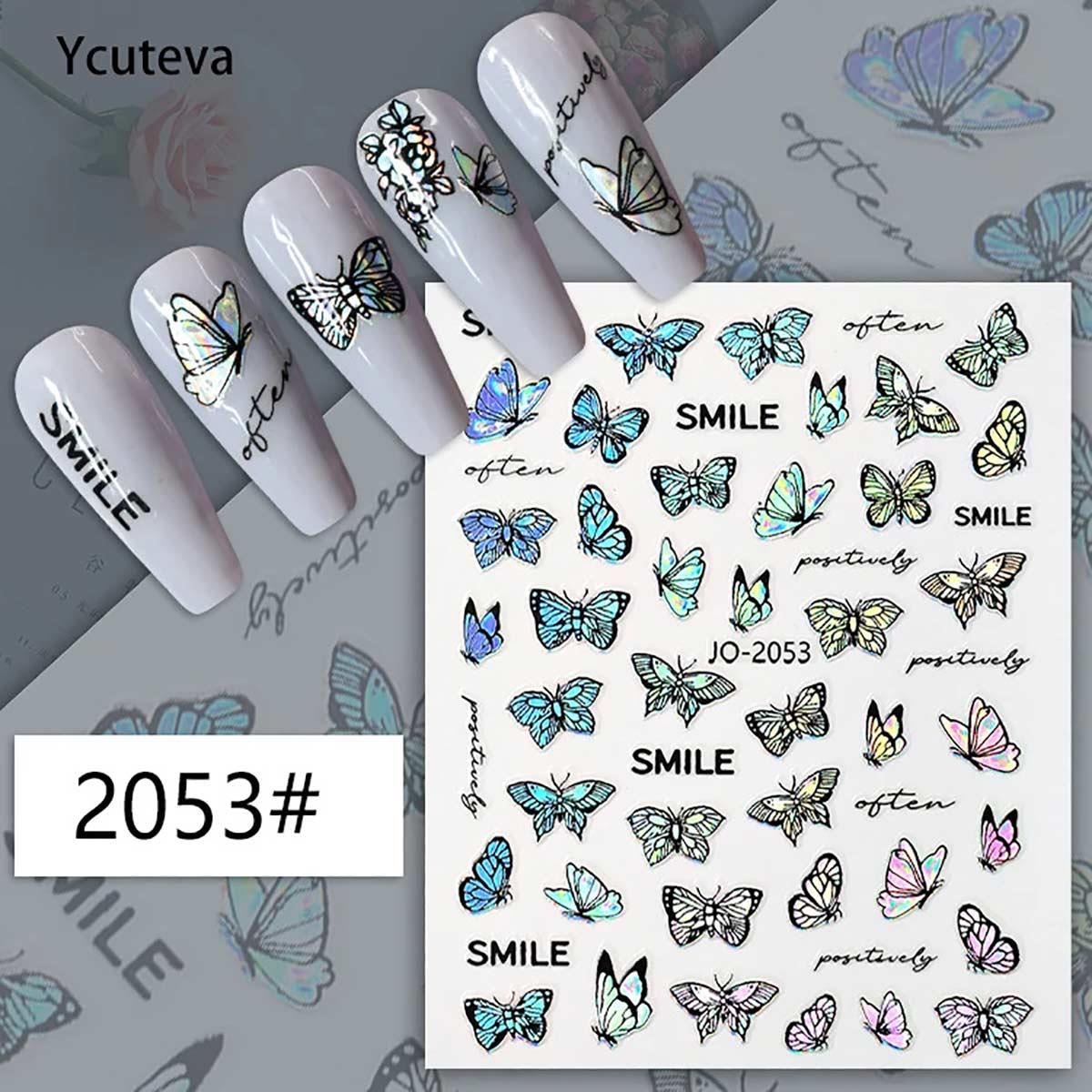 Adanil Hologram Kelebek Yazı Sticker J0-2053 - ADANİL-STICKER-J0-2053