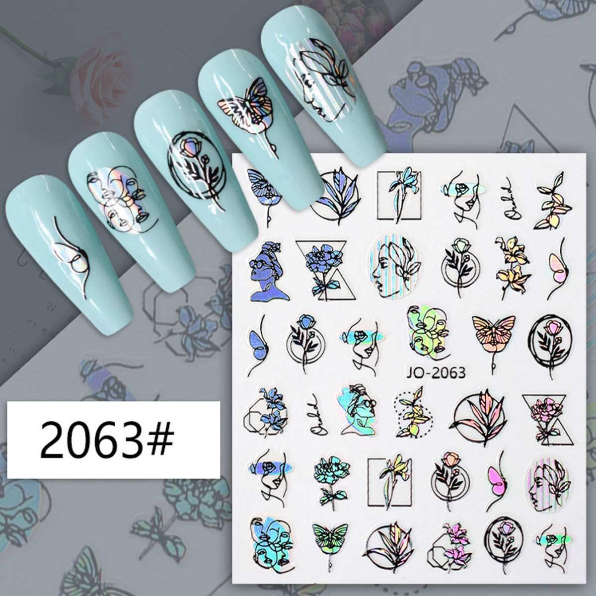 Adanil Hologramlı Çiçek Kadın Sticker J0-2063 - ADANİL-STICKER-J0-2063