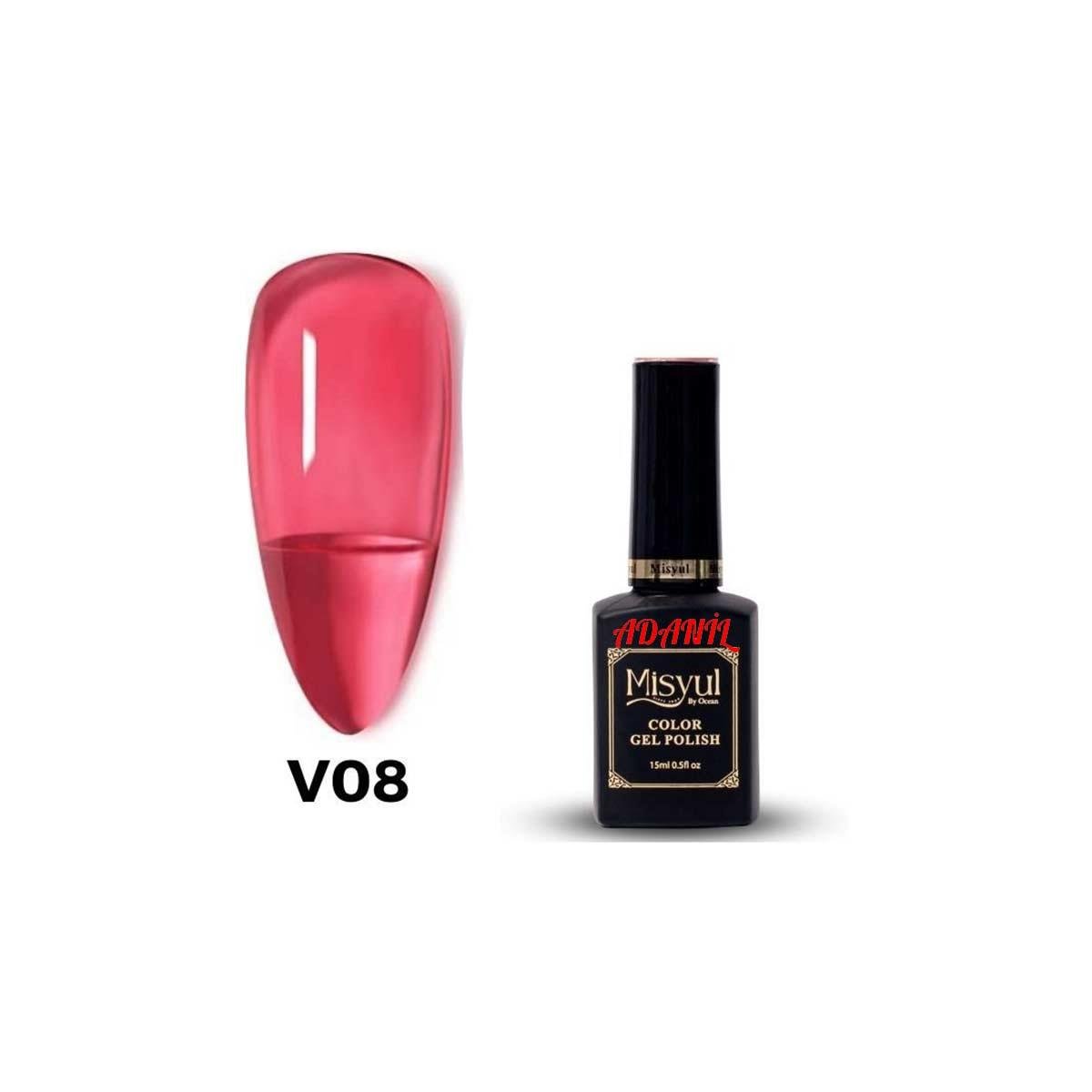 Adanil Misyul Vitröz Cam Saydam Kalıcı Oje V08 - ADANİL-MİSYUL-VITREOUS-08