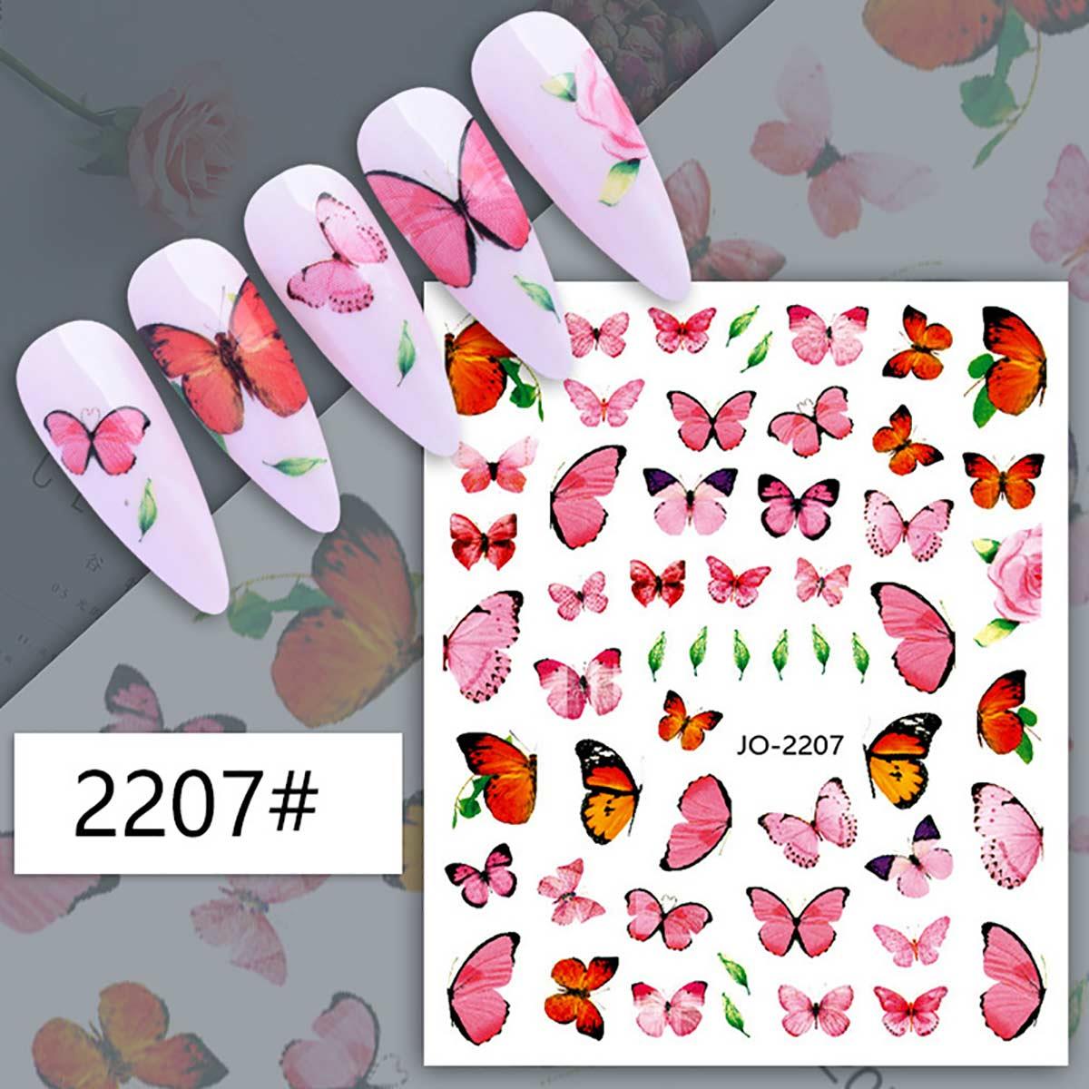Adanil Pembe Kırmızı Kelebek Sticker J0-2207 - ADANİL-STICKER-J0-2207